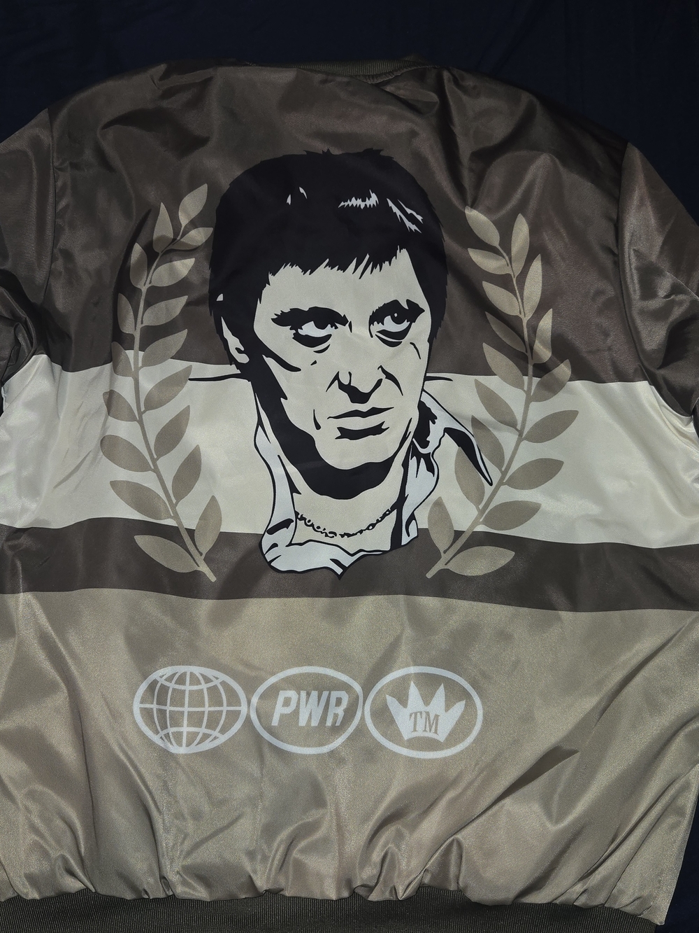 Reason Scarface Varsity Jacket Colorblock Khaki Size L - Picture 3 of 3